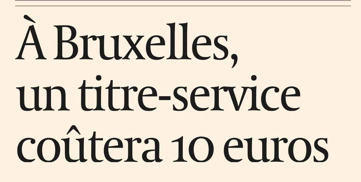 Extrait de presse, L'Echo : "À Bruxelles, un titre-service coûtera 10 euros"
