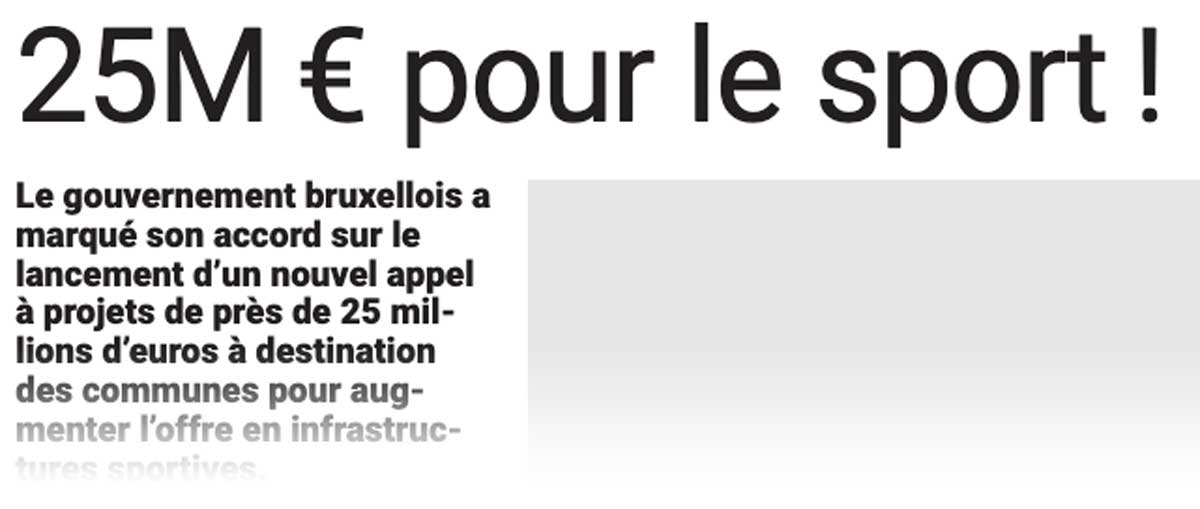 Extrait de presse, La Capitale : "25M € pour le sport".